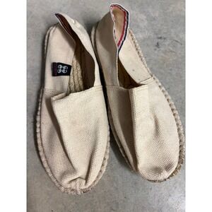 Made in France Canvas Espadrilles Cream Slip On Jute Flats Womens 39
